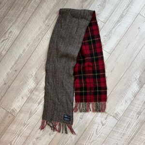 VTG Preppy Vintage 90s Ralph Lauren Polo Reversible Double Face Wool Plaid Scarf